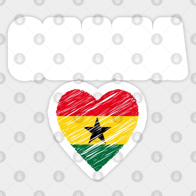 Ghana flag, ghana heart Sticker by eka123